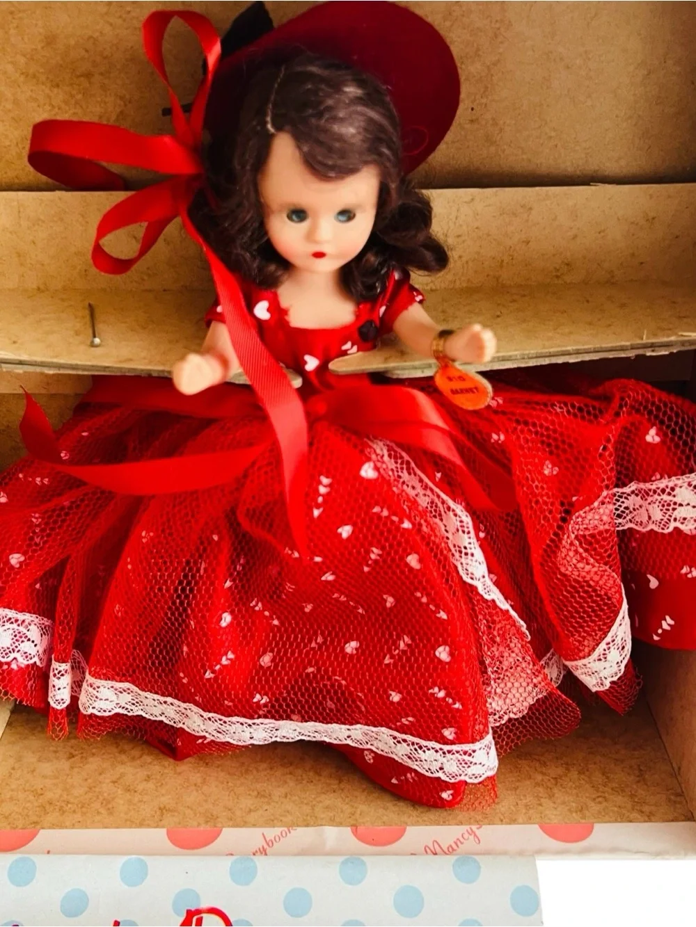 Storybook Dolls by Nancy Ann Red Polka Dot Dress Doll